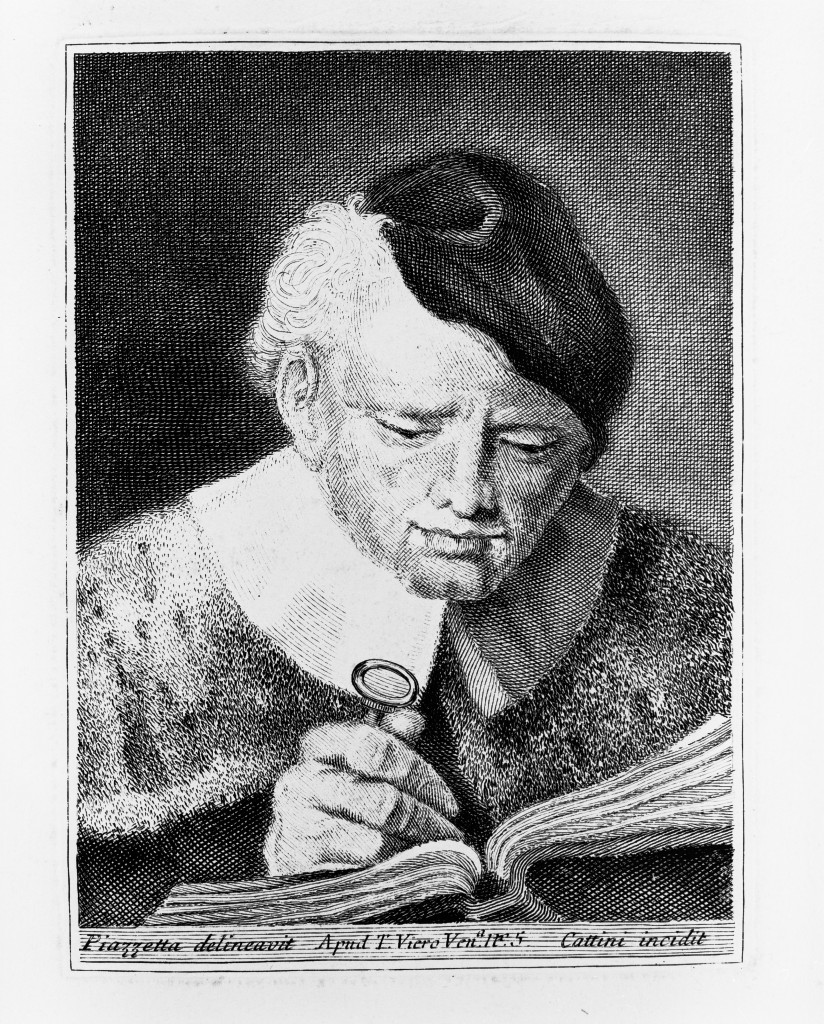 Uno studioso, ritratto d'uomo (stampa, serie) di Cattini Giovanni, Piazzetta Giovanni Battista (sec. XVIII)