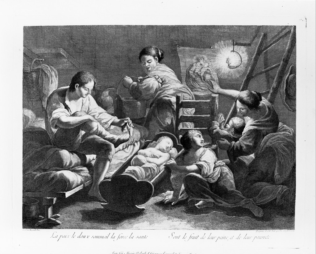Scena familiare, scena familiare (stampa) di Dal Colle Pellegrino, Mengardi Giovanni Battista (seconda metà sec. XVIII)
