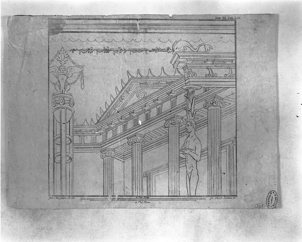Studio di tempio classico, architettura (stampa) di Kilian Georg Christoph (sec. XVIII)