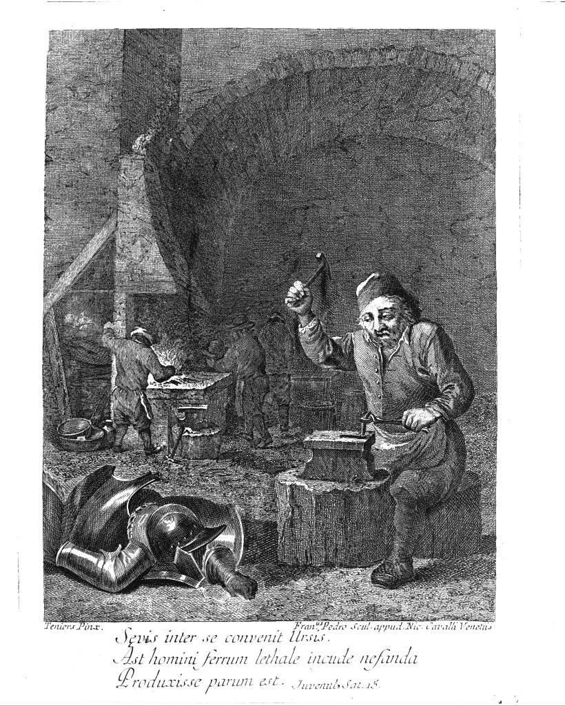 Il fabbro, lavoratori (stampa) di Del Pedro Francesco, Teniers David (seconda metà sec. XVIII)