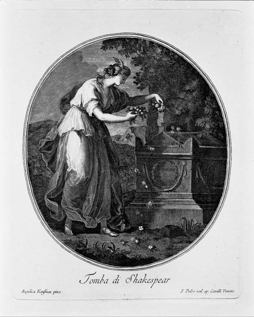 Tomba di Shakespear, figura femminile di offerente (stampa) di Del Pedro Francesco, Kauffmann Angelica (seconda metà sec. XVIII)