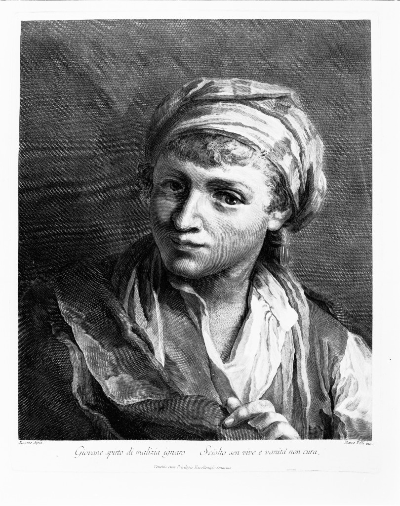 Ragazzo, ritratto d'uomo (stampa) di Pelli Marco, Fedeli Domenico detto Maggiotto (sec. XVIII)