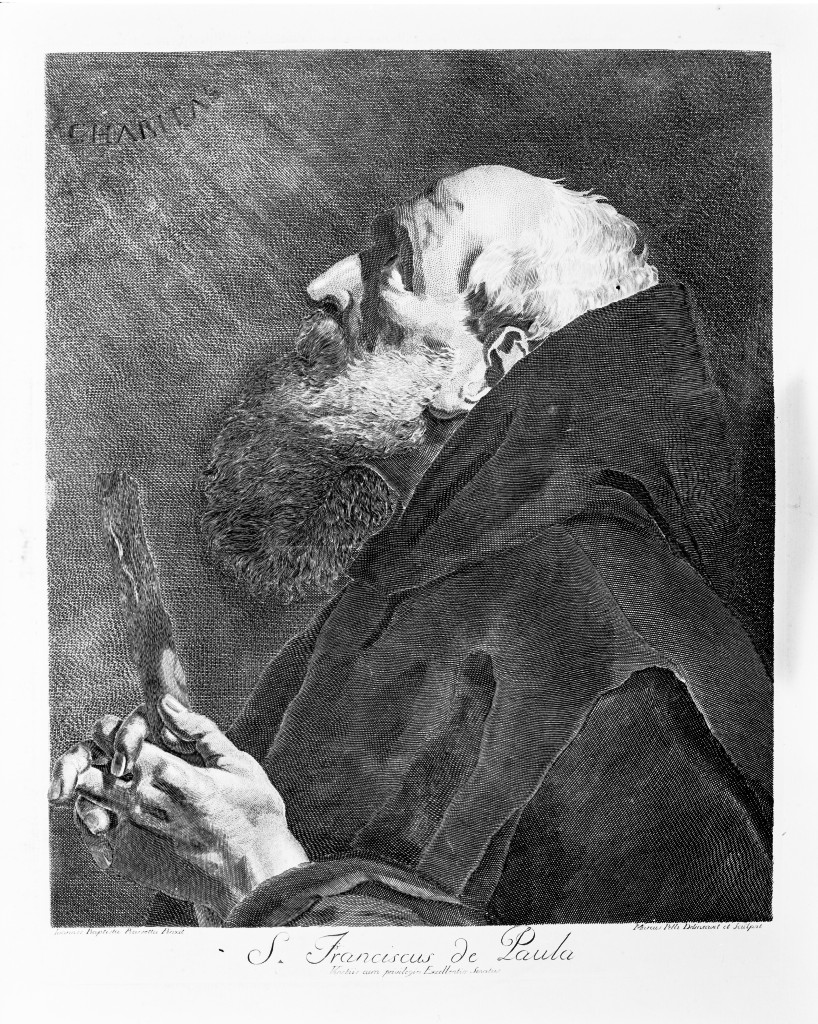 S.Franciscus de Paula, ritratto d'uomo (stampa, serie) di Pelli Marco, Piazzetta Giovanni Battista (metà sec. XVIII)