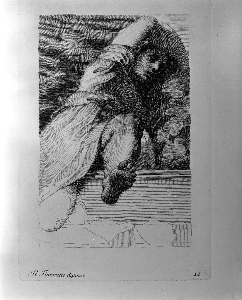 figura femminile (stampa, elemento d'insieme) di Zanetti Anton Maria (attribuito), Robusti Jacopo detto Tintoretto (attribuito) (sec. XVIII)