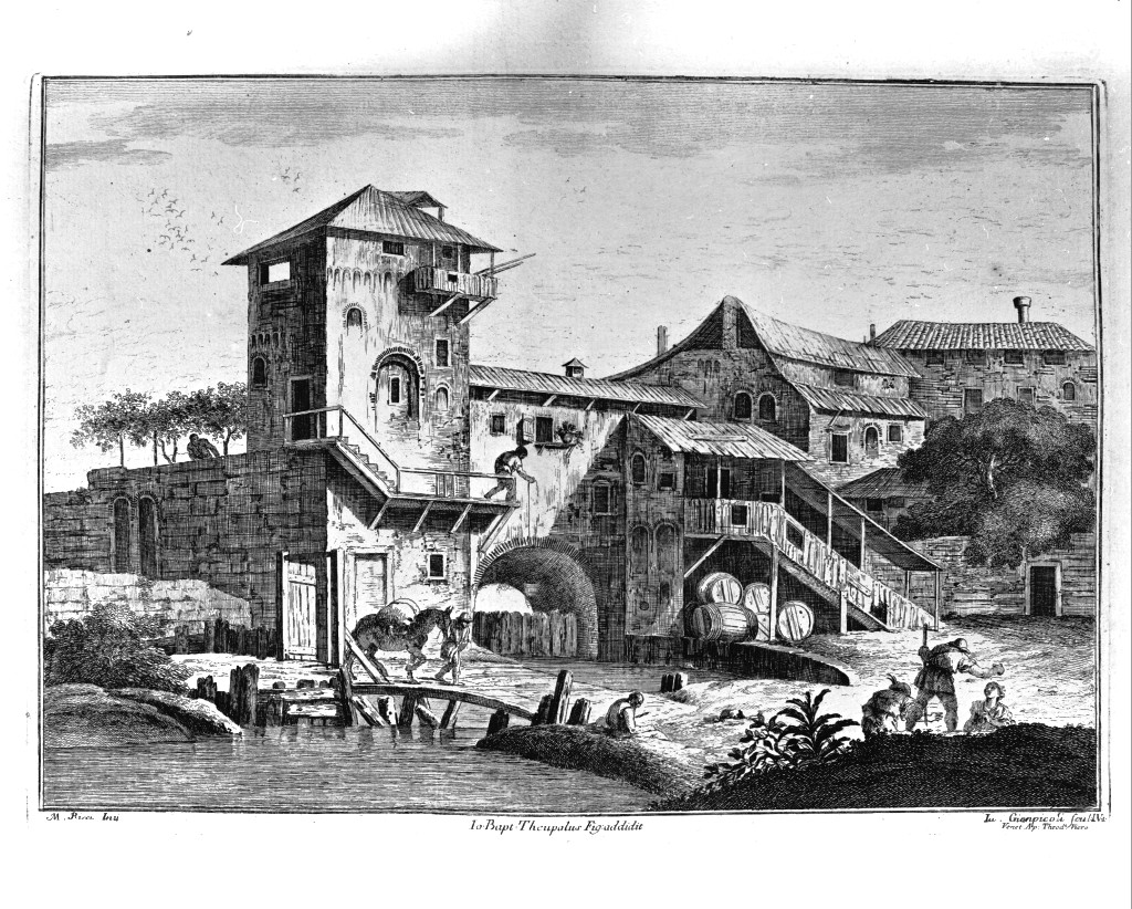 paesaggio con architetture (stampa, serie) di Giampiccoli Giuliano, Ricci Marco (metà sec. XVIII)