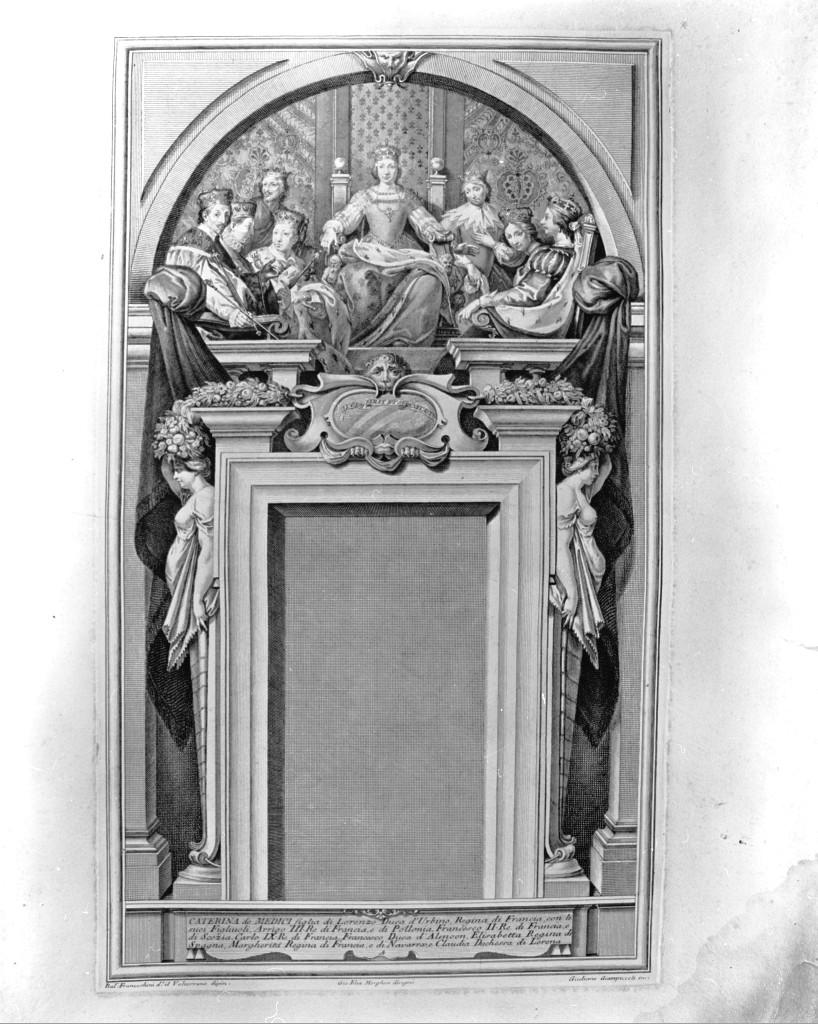 interno con figura femminile (stampa) di Giampiccoli Giuliano, Franceschini Baldassarre detto Volterrano (terzo quarto sec. XVIII)