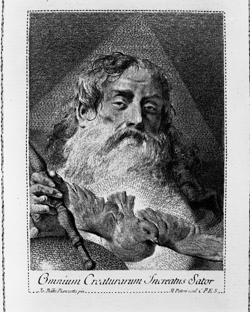 Dio Padre e colomba dello Spirito Santo (stampa) di Pitteri Marco Alvise, Piazzetta Giovanni Battista (sec. XVIII)