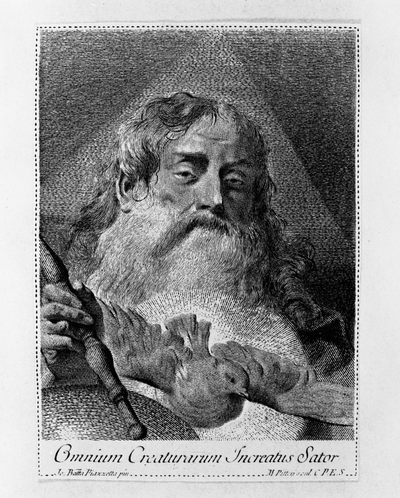 Dio Padre e colomba dello Spirito Santo (stampa) di Pitteri Marco Alvise, Piazzetta Giovanni Battista (sec. XVIII)