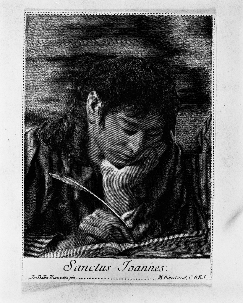 San Giovanni Evangelista (stampa) di Pitteri Marco Alvise, Piazzetta Giovanni Battista (metà sec. XVIII)