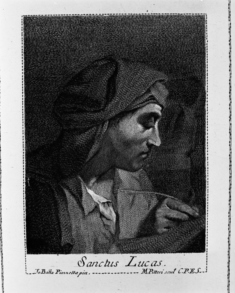San Luca (stampa) di Pitteri Marco Alvise, Piazzetta Giovanni Battista (metà sec. XVIII)