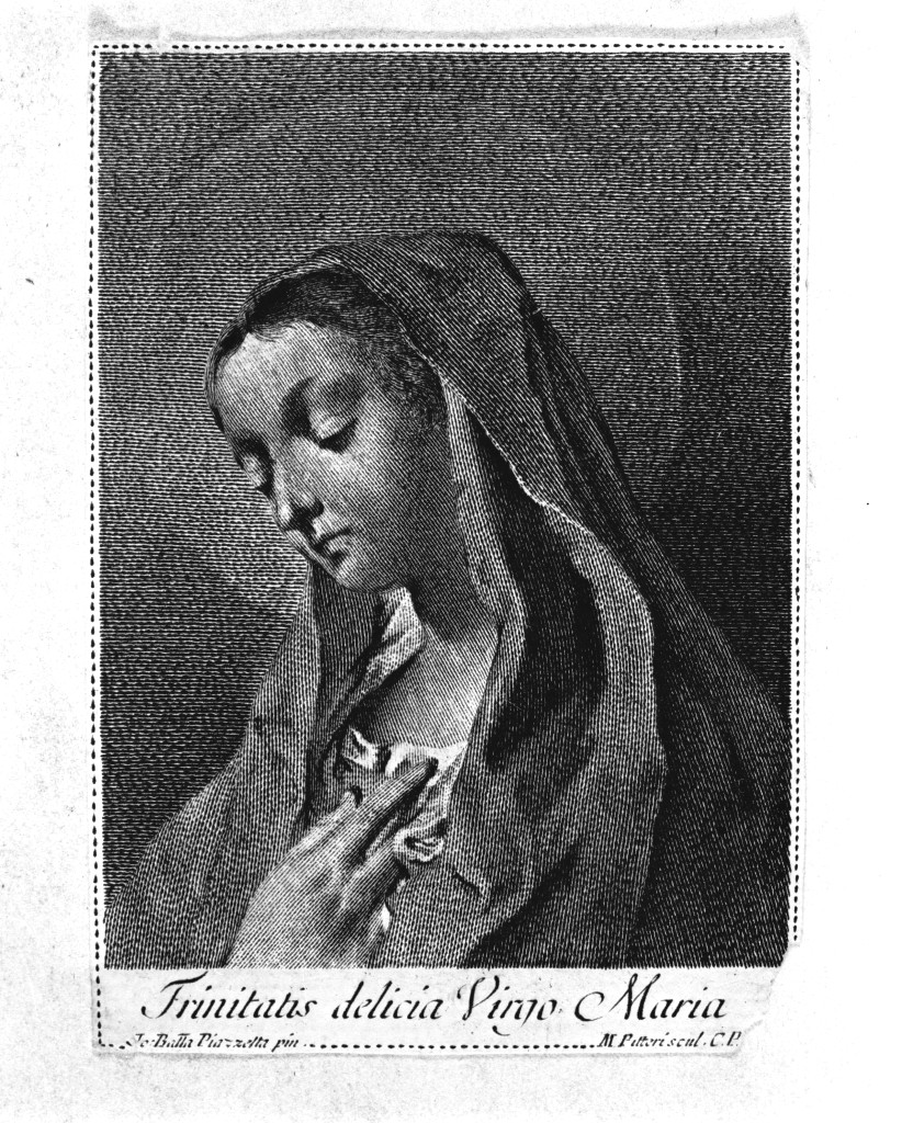 Madonna (stampa) di Pitteri Marco Alvise, Piazzetta Giovanni Battista (metà sec. XVIII)
