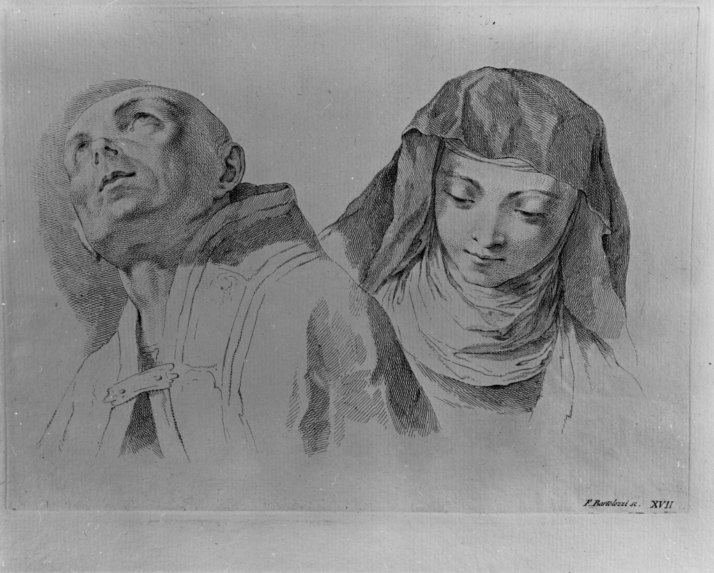 ritratto di ecclesiastico (stampa) di Bartolozzi Francesco, Piazzetta Giovanni Battista (sec. XVIII)