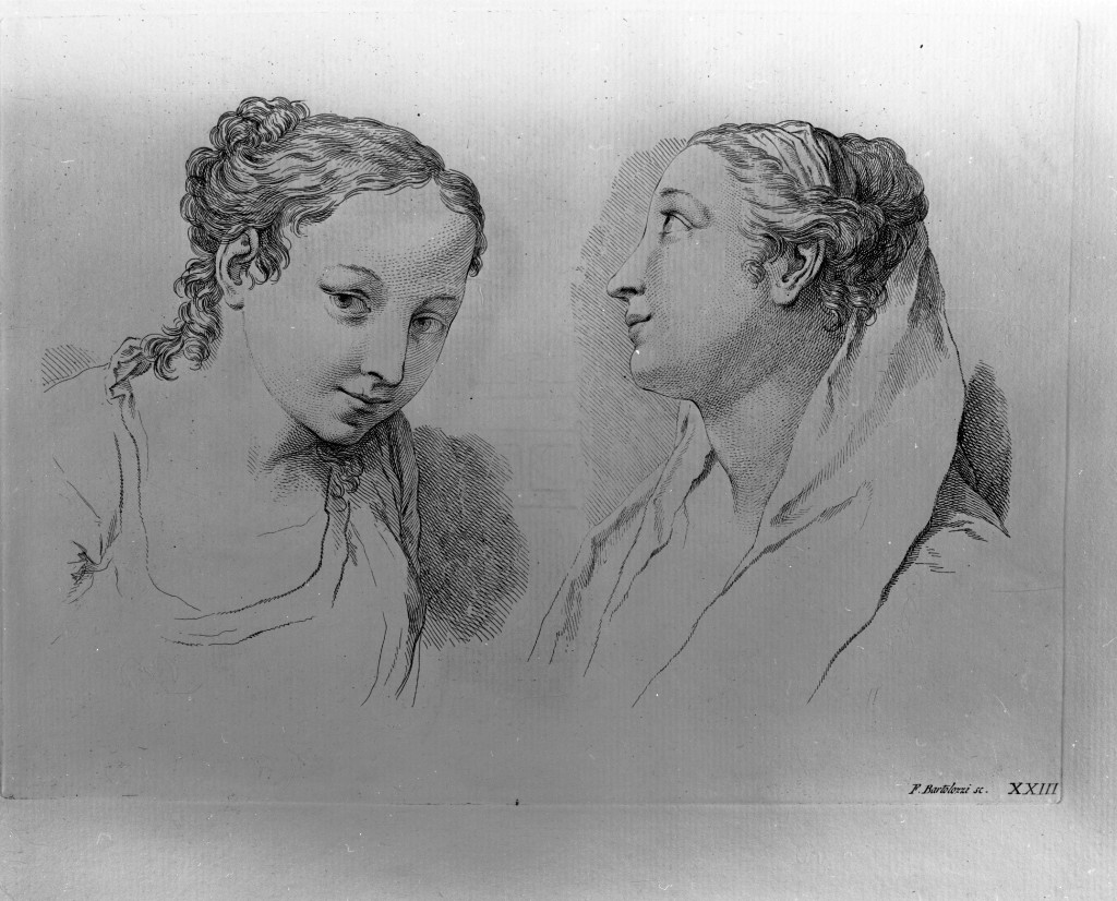 figure femminili (stampa) di Bartolozzi Francesco, Piazzetta Giovanni Battista (sec. XVIII)