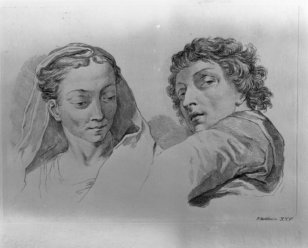 figura maschile e figura femminile (stampa) di Bartolozzi Francesco, Piazzetta Giovanni Battista (sec. XVIII)