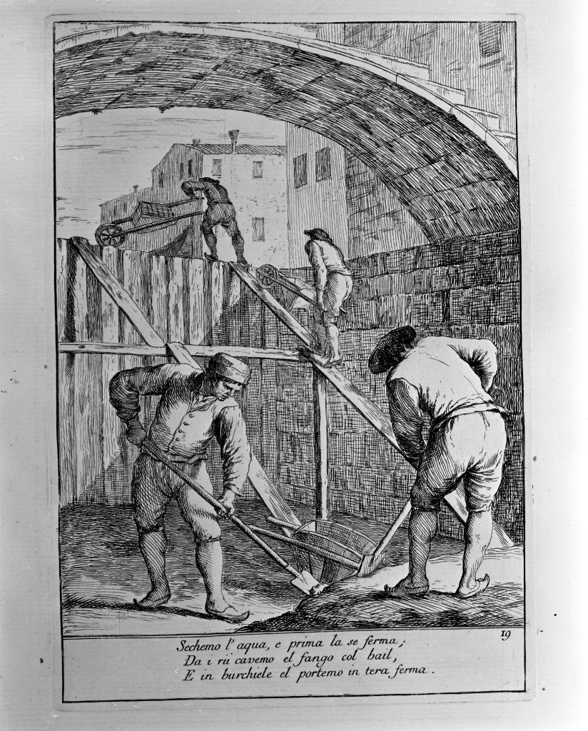 scavatori di rii (stampa, elemento d'insieme) di Zompini Gaetano (attribuito) (sec. XVIII)