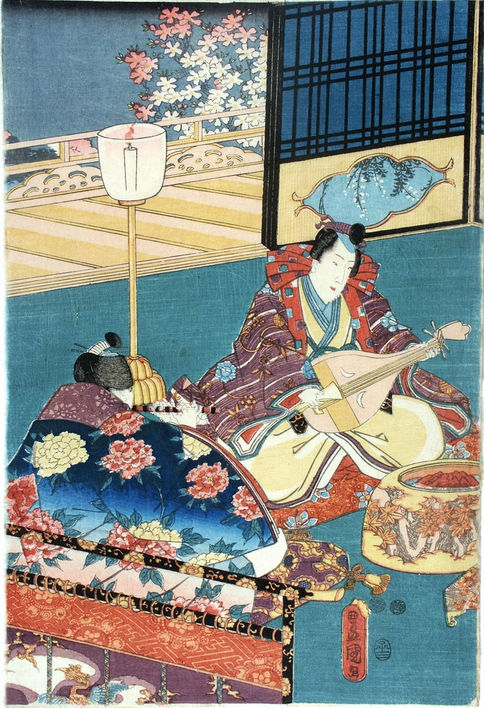 musico (stampa a colori) di Utagawa Kunisada (seconda metà sec. XIX)