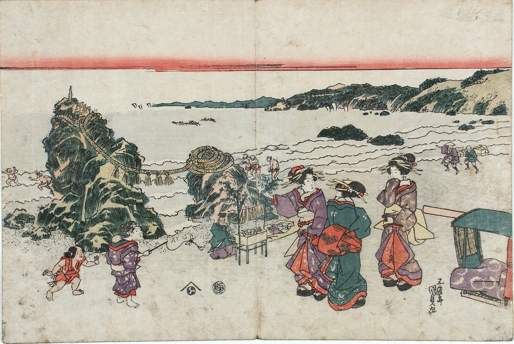 paesaggio marino (stampa a colori) di Utagawa Kunisada (prima metà sec. XIX)