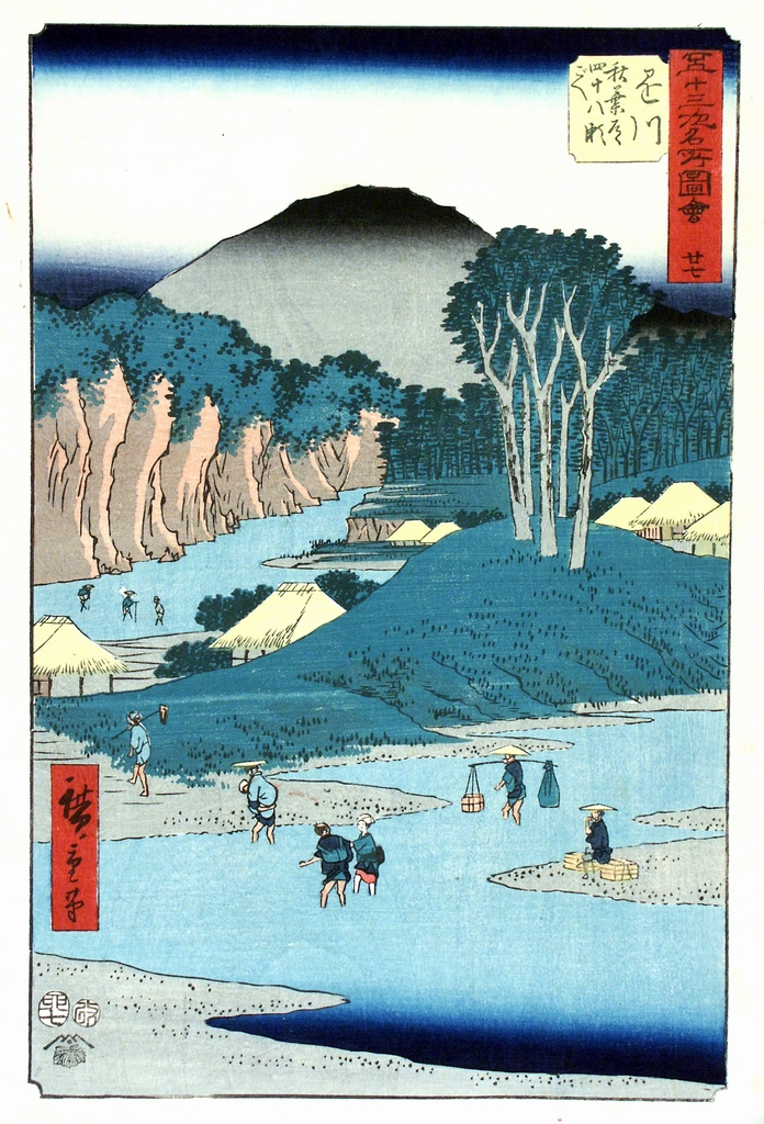 paesaggio (stampa a colori) di Ichiryusai Hiroshige detto Hiroshige I (seconda metà sec. XIX)