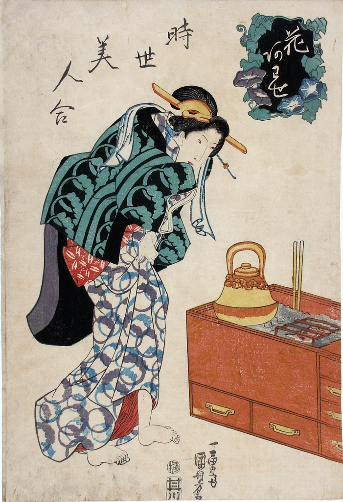 figura femminile (stampa a colori) di Ichiyusai Kuniyoshi (sec. XIX)