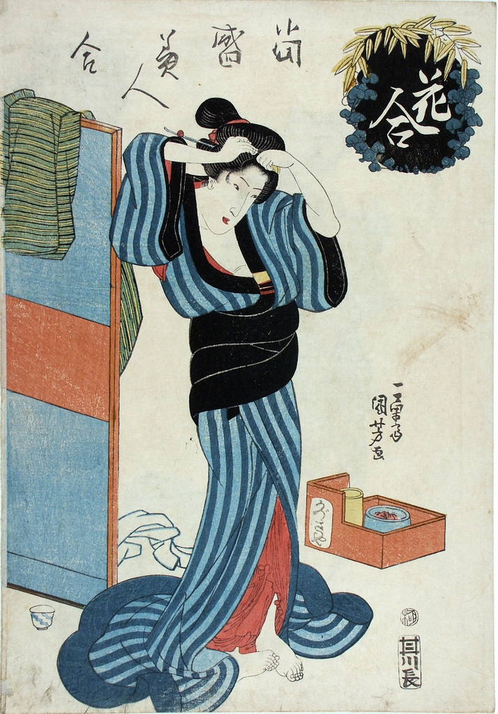 figura femminile (stampa a colori) di Ichiyusai Kuniyoshi (sec. XIX)