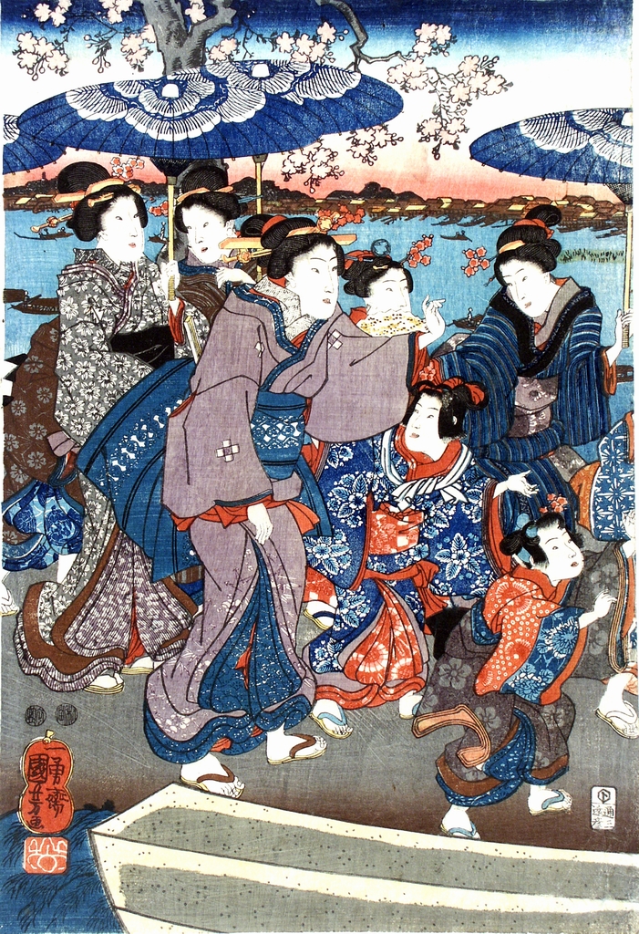 figure femminili (stampa a colori) di Ichiyusai Kuniyoshi (sec. XIX)