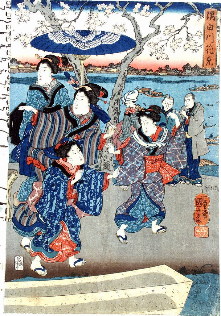 figure femminili (stampa a colori) di Ichiyusai Kuniyoshi (sec. XIX)