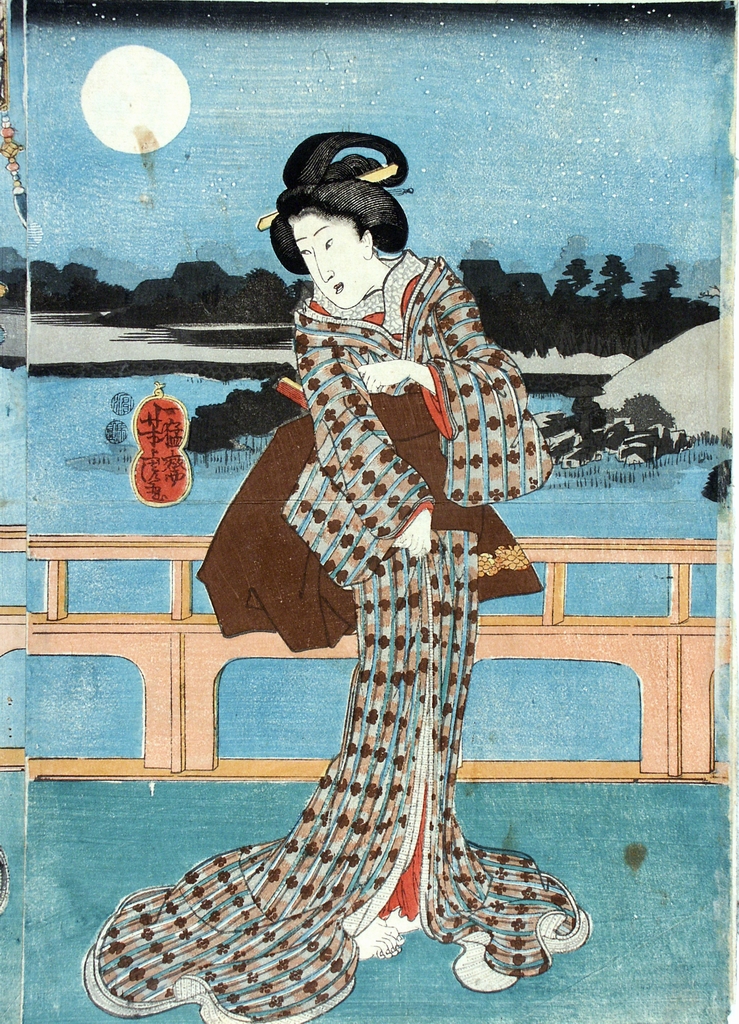 figure femminili (stampa a colori) di Ichiyusai Kuniyoshi (sec. XIX)
