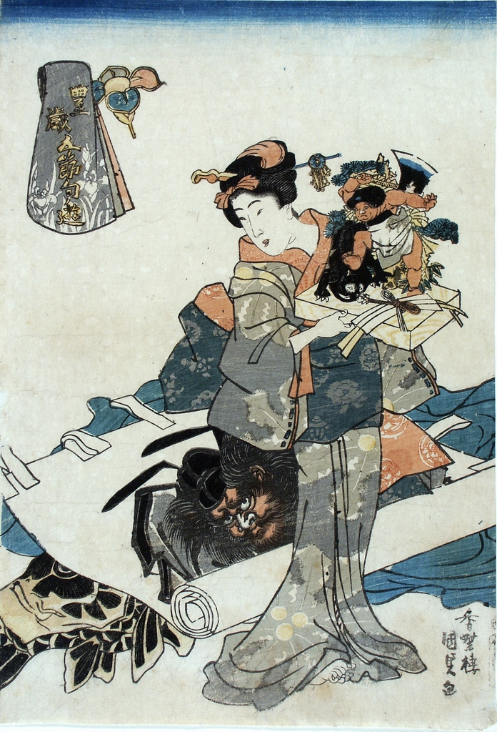 figura femminile (stampa a colori) di Utagawa Kunisada (sec. XIX)