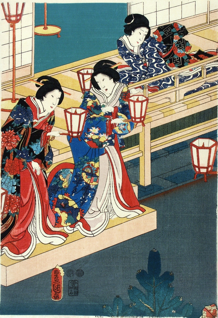 figure femminili (stampa a colori) di Utagawa Kunisada (seconda metà sec. XIX)