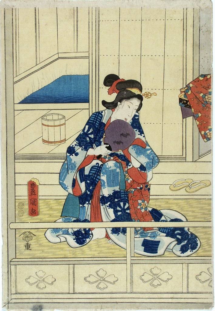 figura femminile (stampa a colori) di Utagawa Toyokuni III (sec. XIX)