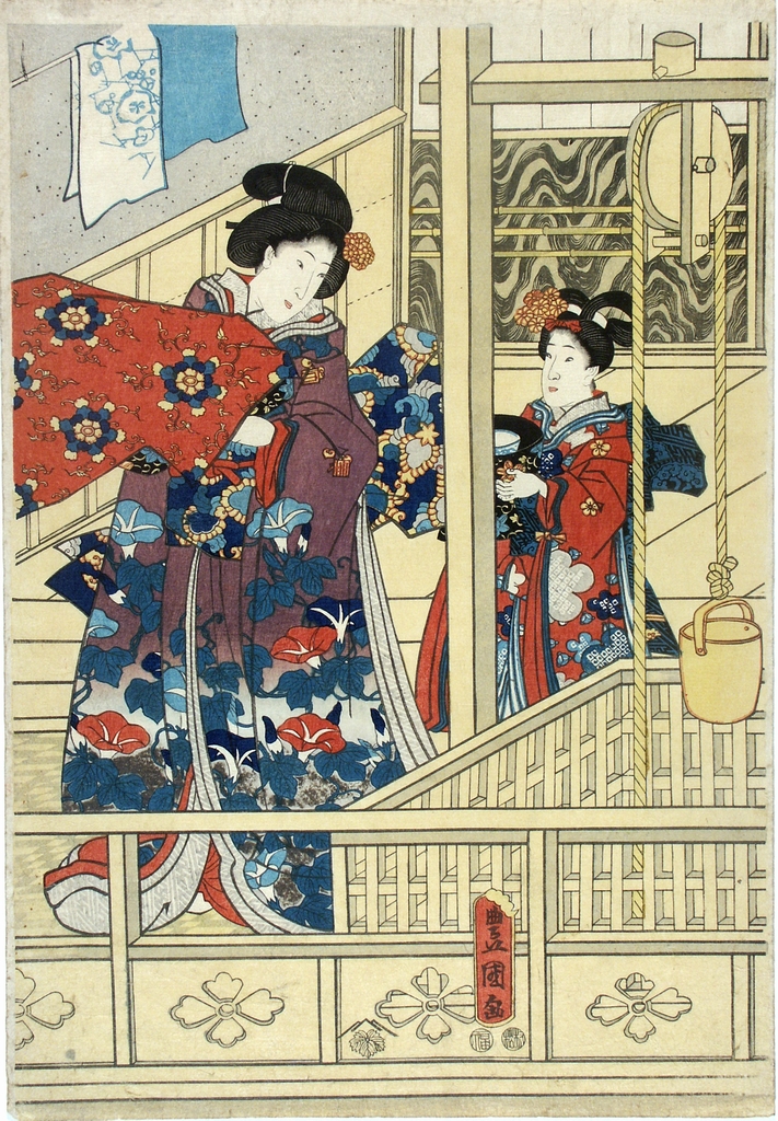 figure femminili (stampa a colori) di Utagawa Toyokuni III (sec. XIX)