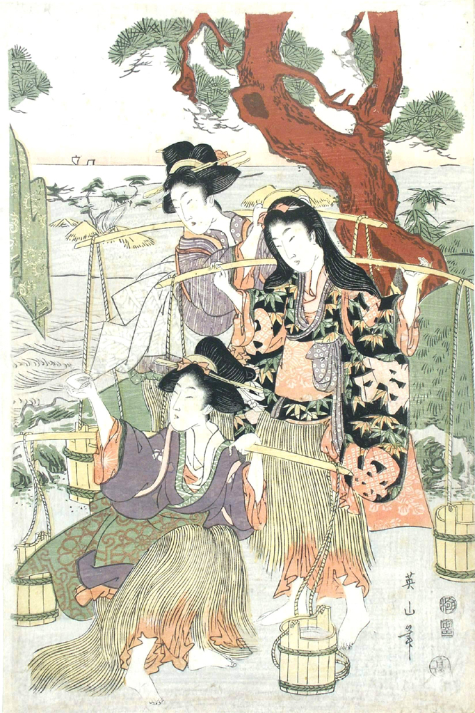 paesaggio fluviale (stampa a colori) di Kikugawa Eizan (attribuito) (inizio sec. XIX)