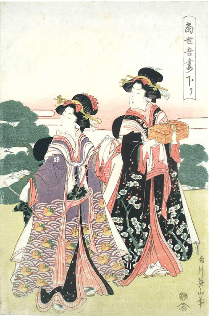 figure femminili (stampa a colori) di Kikugawa Eizan (attribuito) (inizio sec. XIX)
