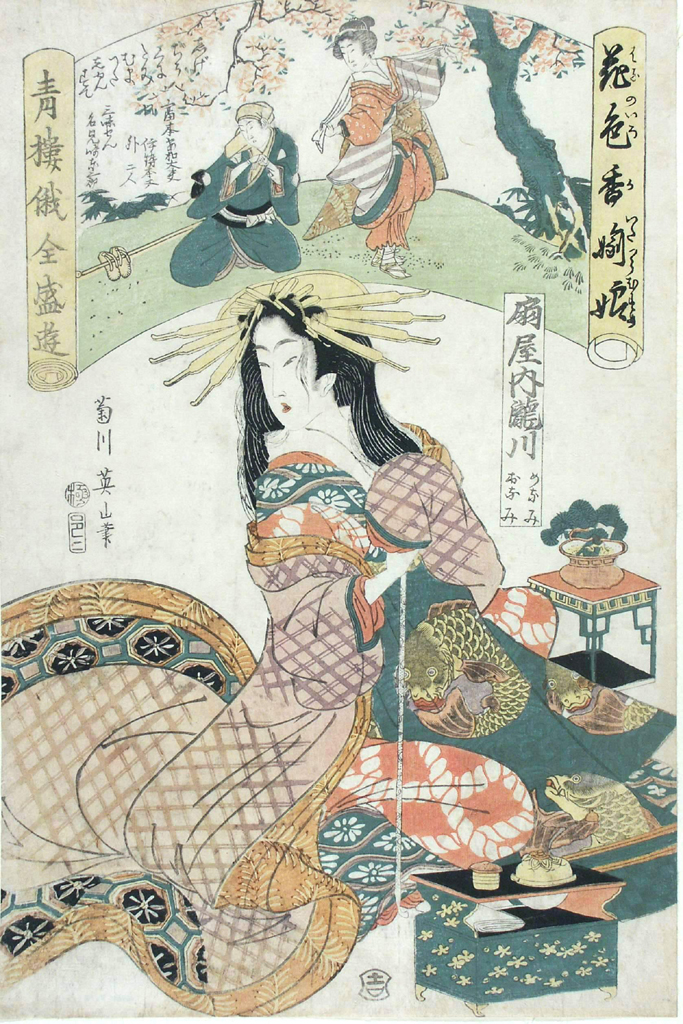 figura femminile seduta (stampa a colori) di Kikugawa Eizan (attribuito) (primo quarto sec. XIX)