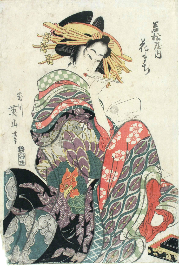 figura femminile (stampa a colori) di Kikugawa Eizan (attribuito) (primo quarto sec. XIX)