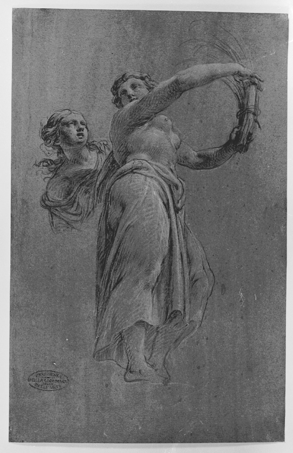 figure femminili (disegno, opera isolata) - ambito francese (sec. XVII)