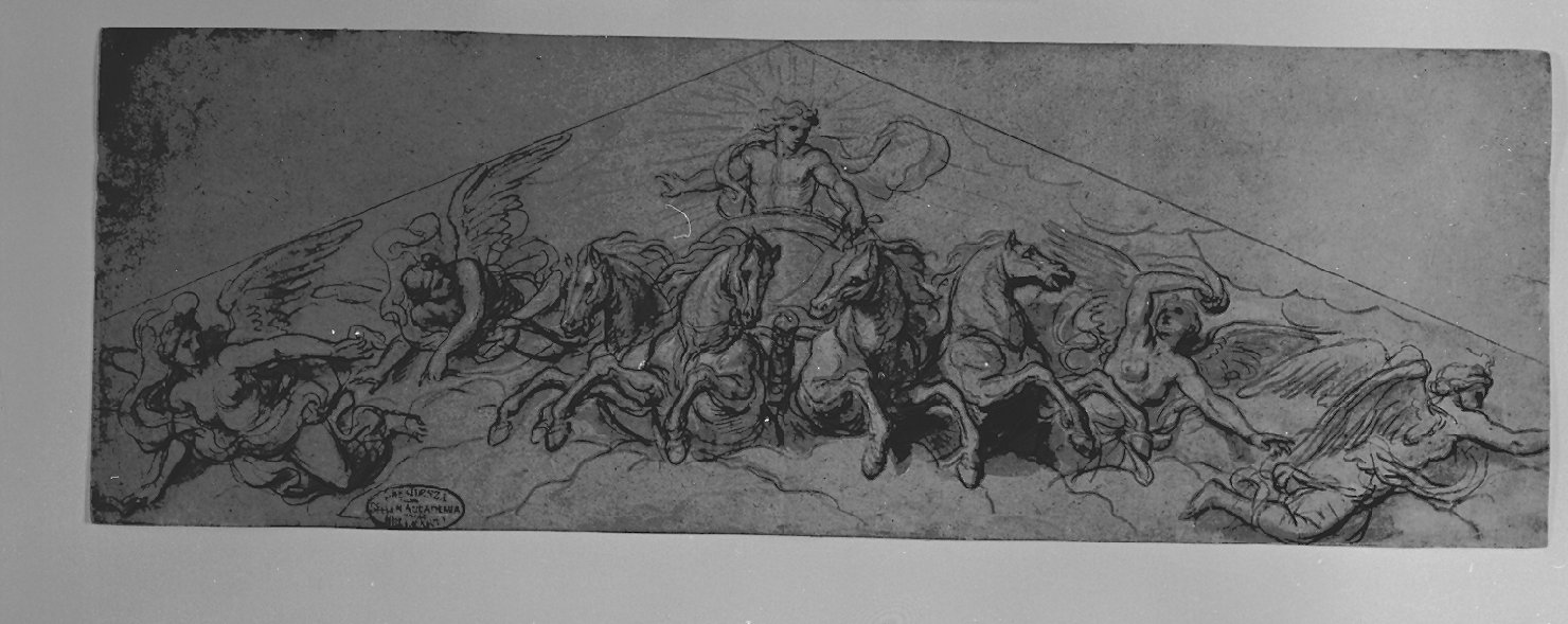 Apollo sul carro a mezzogiorno (disegno, opera isolata) di Lebrun Charles (sec. XVII)