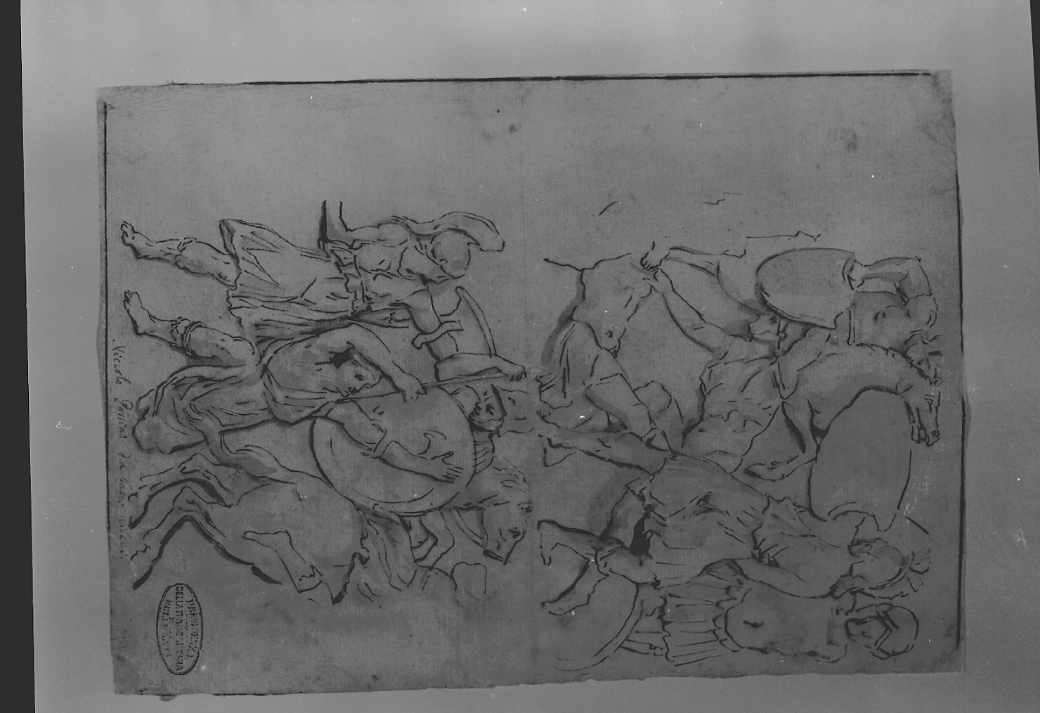 Amazzonomachia (disegno, opera isolata) di Poussin Nicolas (sec. XVII)