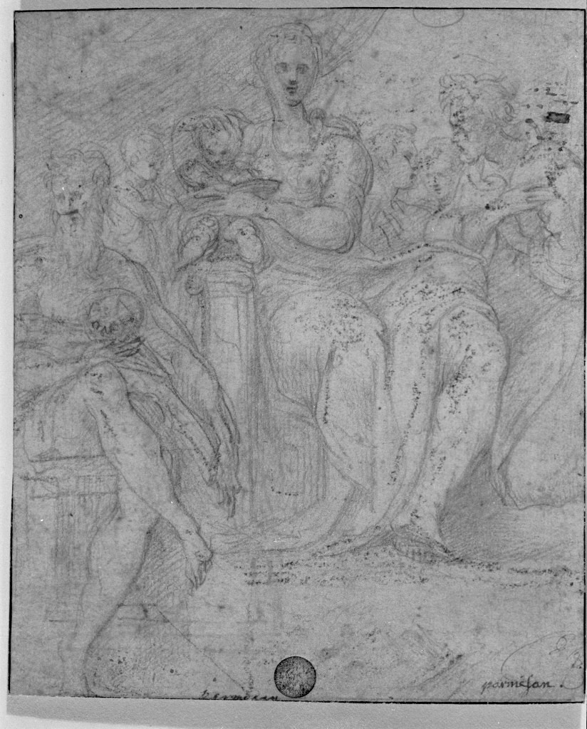 Madonna con Bambino (disegno, opera isolata) di Mazzola Francesco detto Parmigianino (prima metà sec. XVI)