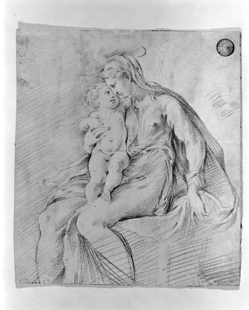 Madonna con Bambino (disegno, elemento d'insieme) di Mazzola Francesco detto Parmigianino (prima metà sec. XVI)