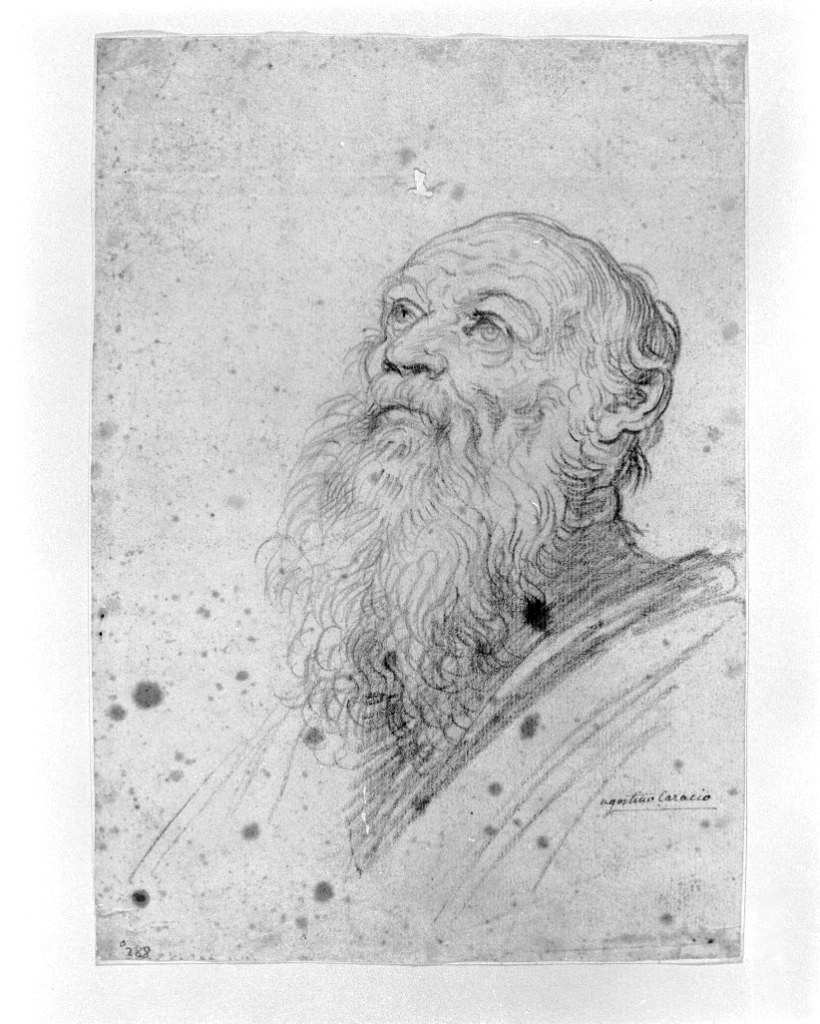 figura maschile di anziano (disegno, opera isolata) di Carracci Agostino (secc. XVI/ XVII)