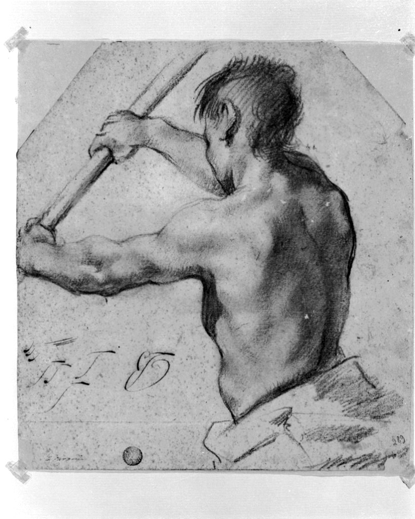 figura maschile (disegno, opera isolata) di Carracci Annibale (secc. XVI/ XVII)