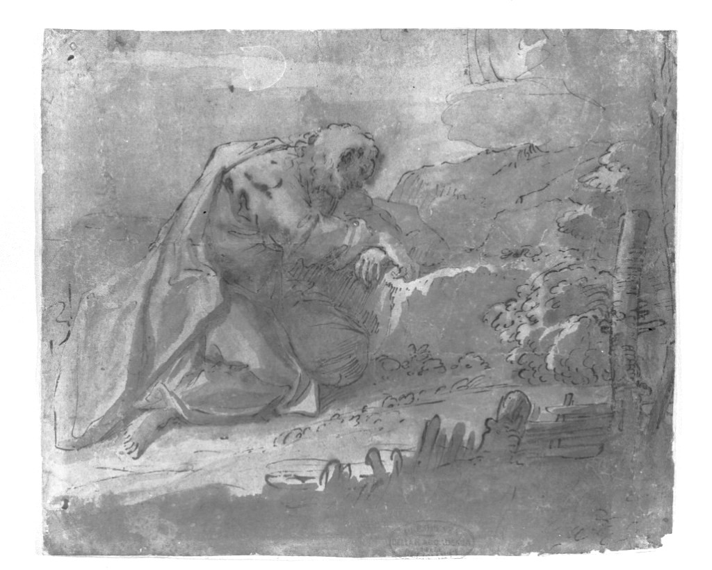 profeta (disegno, opera isolata) di Faccini Pietro (maniera) (secc. XVI/ XVII)