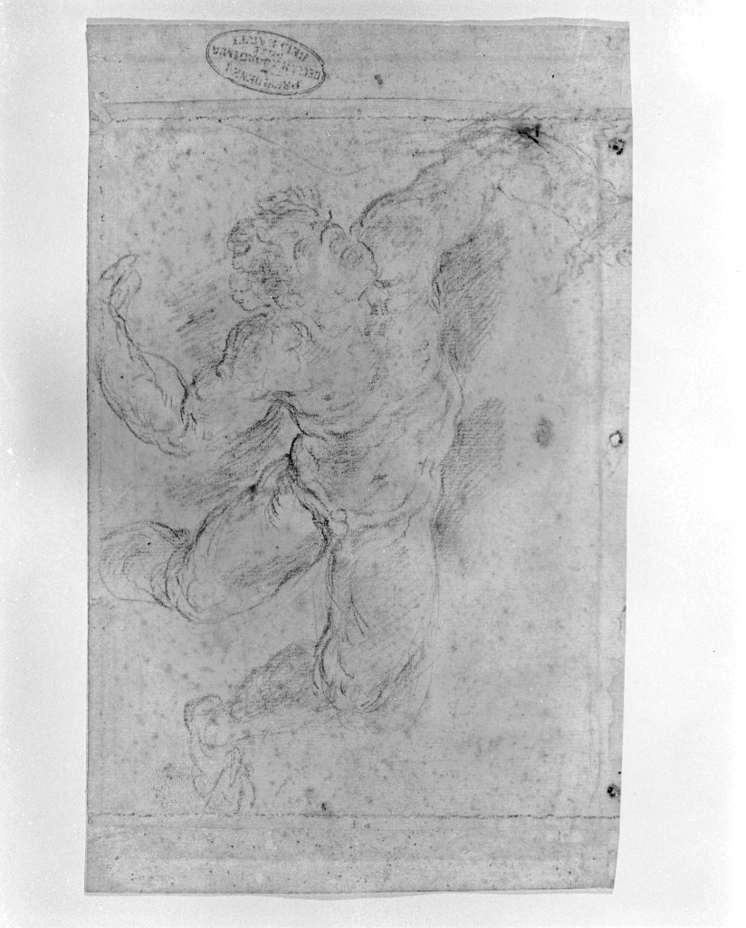 figura maschile (disegno, opera isolata) di Reni Guido (maniera) (secc. XVI/ XVII)