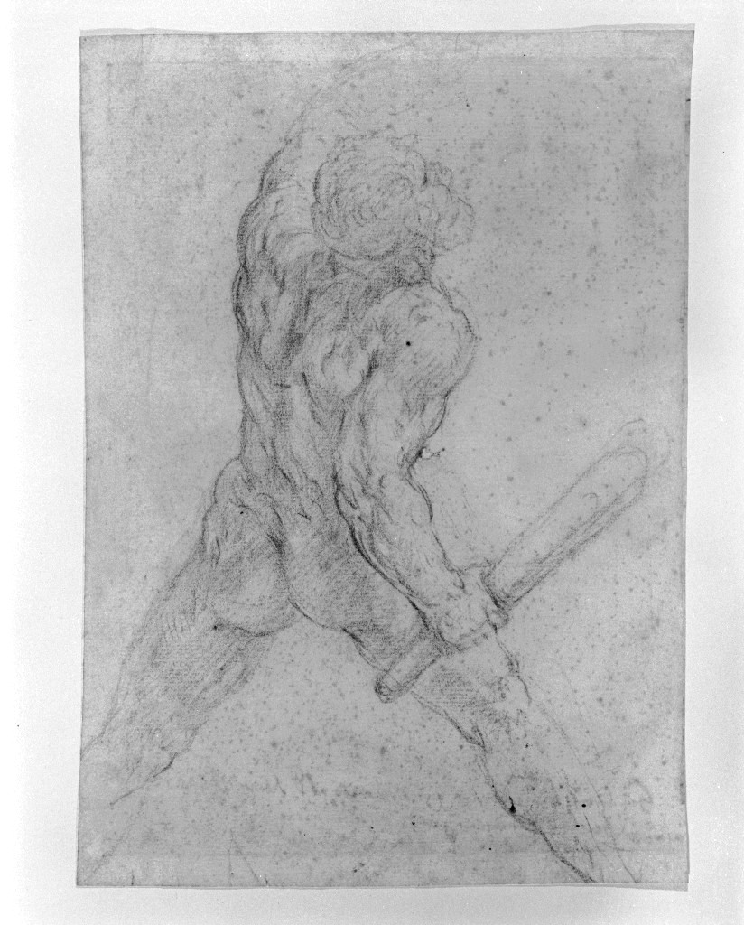 figura maschile (disegno, opera isolata) di Reni Guido (maniera) (secc. XVI/ XVII)