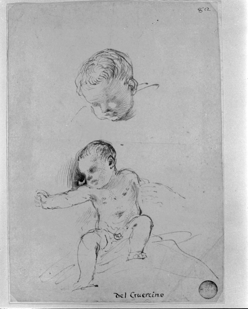 busto di bambino (disegno, opera isolata) di Barbieri Giovan Francesco detto Guercino (secc. XVI/ XVII)