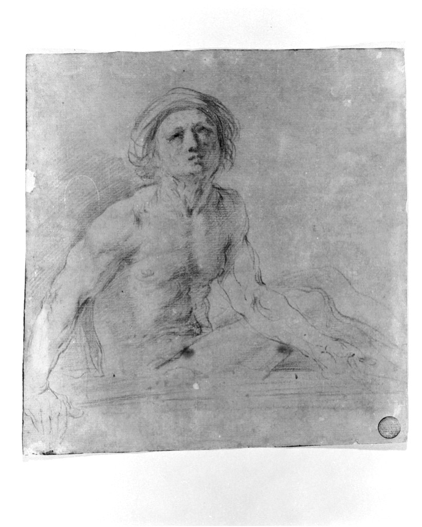 figura maschile di anziano (disegno, opera isolata) di Barbieri Giovan Francesco detto Guercino (secc. XVI/ XVII)