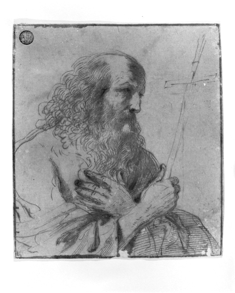 San Girolamo (disegno, opera isolata) di Barbieri Giovan Francesco detto Guercino (scuola) (secc. XVI/ XVII)