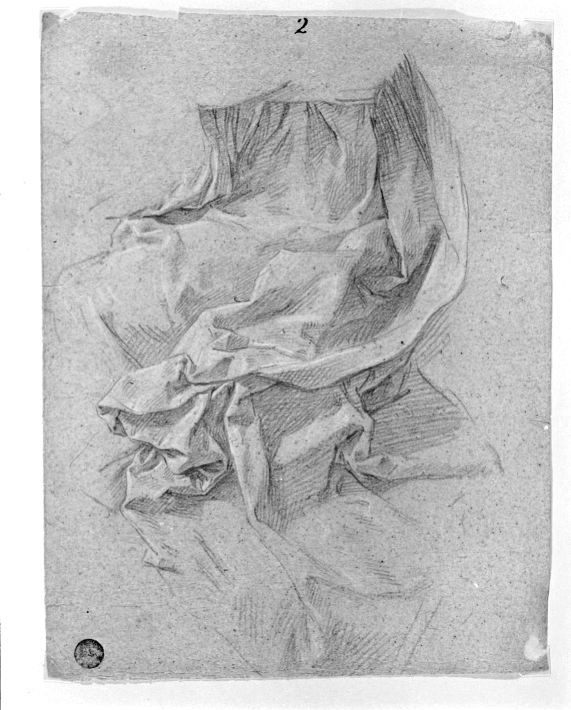 studio di panneggio (disegno, opera isolata) di Cantarini Simone detto Pesarese (sec. XVII)