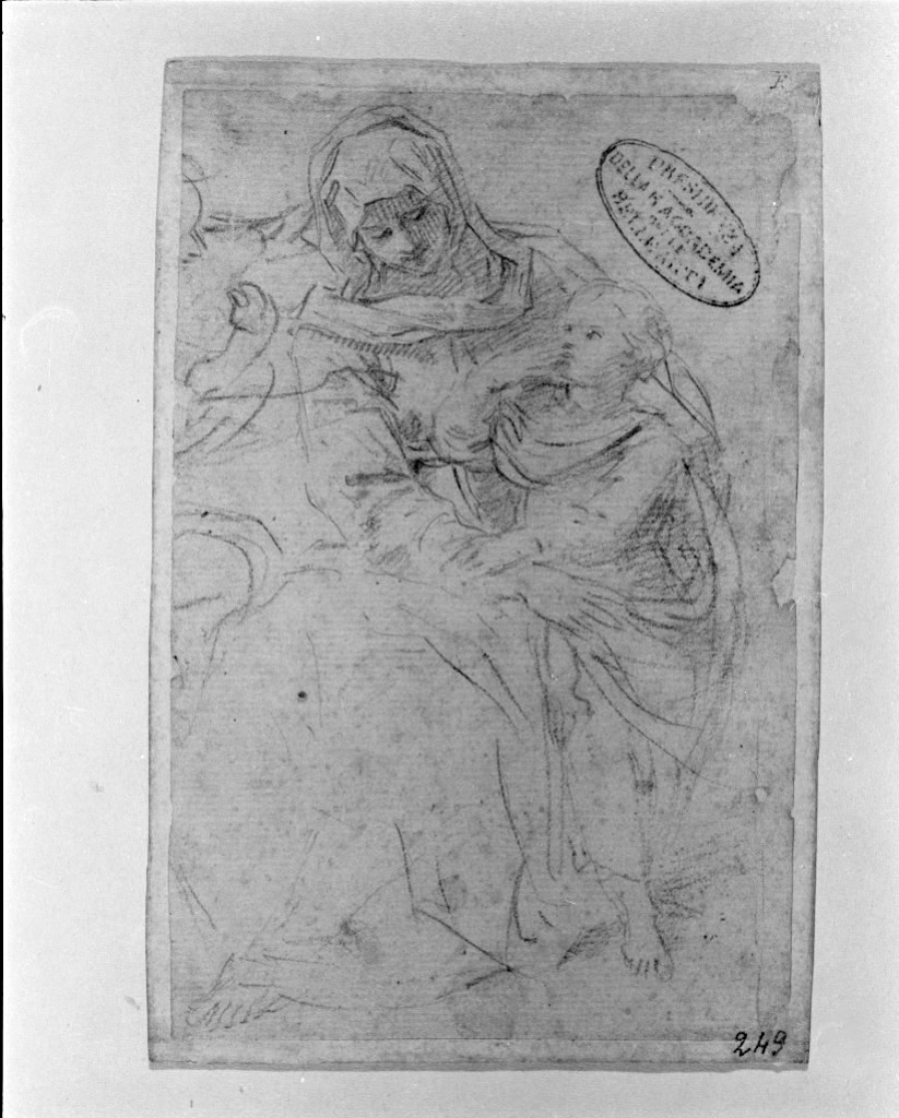 educazione di Maria Vergine (disegno, opera isolata) di Cantarini Simone detto Pesarese (sec. XVII)